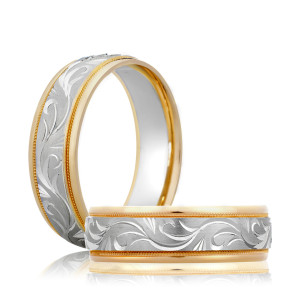 A.JAFFE BR4696 18 Karat wedding ring, front view