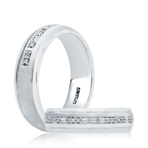 A.JAFFE GR0996 14 Karat diamond wedding ring, front view