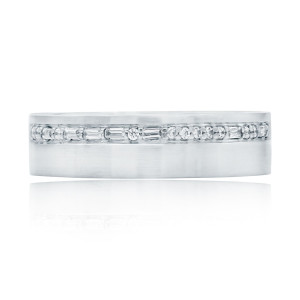 A.JAFFE GR0999Q 14 Karat diamond wedding ring, front view