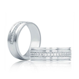 A.JAFFE GR1000 14 Karat diamond wedding ring, front view