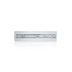 A.JAFFE GR1006Q 14 Karat diamond wedding ring, front view