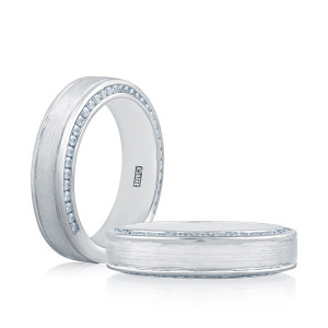 A.JAFFE GR1016 14 Karat diamond wedding ring, front view