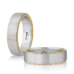A.JAFFE GR1025Q 14 Karat wedding ring, front view