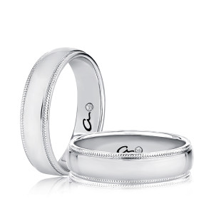 A.JAFFE GR1034 Platinum wedding ring, front view