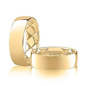 A.JAFFE GR1035Q 14 Karat wedding ring, front view