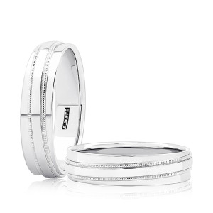 A.JAFFE GR1047 Platinum wedding ring, front view