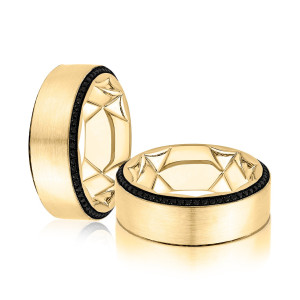 A.JAFFE GR3487QE 14 Karat diamond wedding ring, front view