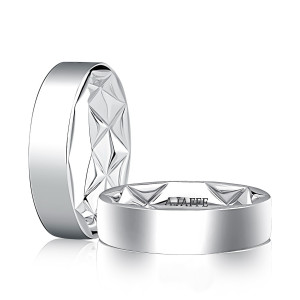 A.JAFFE GR3692Q 14 Karat wedding ring, front view