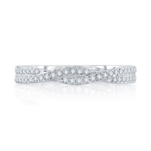 A.JAFFE MR2267Q 14 Karat diamond wedding ring, front view