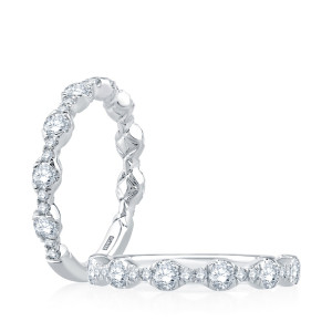 A.JAFFE MR2303Q 14 Karat diamond wedding ring, front view