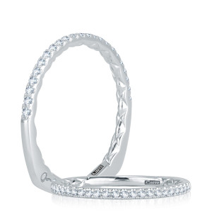 A.JAFFE MRS742QB 14 Karat diamond wedding ring, front view