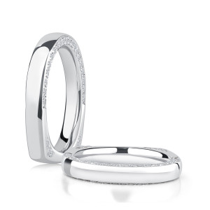 A.JAFFE MRSNOV3733 14 Karat diamond wedding ring, front view