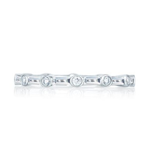 A.JAFFE WR0844 14 Karat diamond wedding ring, front view