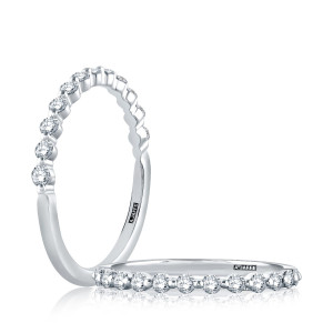 A.JAFFE WR1108 14 Karat diamond wedding ring, front view
