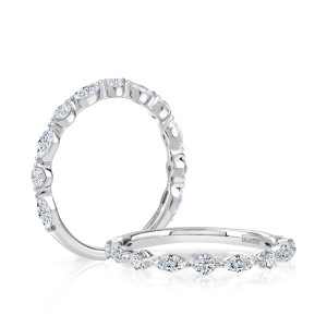 A.JAFFE WRC1373T 14 Karat diamond wedding ring, front view