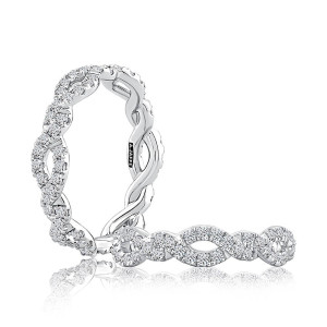 A.JAFFE WRC1376E 14 Karat diamond wedding ring, front view