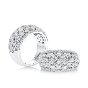 A.JAFFE WRC1411H 14 Karat diamond wedding ring, front view