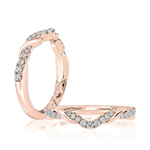 A.JAFFE WRC1523LH 14 Karat diamond wedding ring, front view