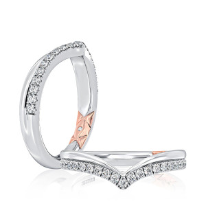 A.JAFFE WRC1527LH 14 Karat diamond wedding ring, front view