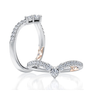 A.JAFFE WRC1532L 14 Karat diamond wedding ring, front view