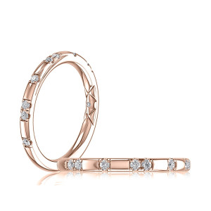 A.JAFFE WRC1586L 14 Karat diamond wedding ring, front view