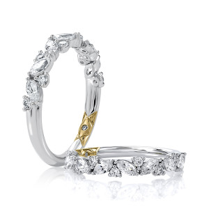 A.JAFFE WRC3426L 14 Karat diamond wedding ring, front view