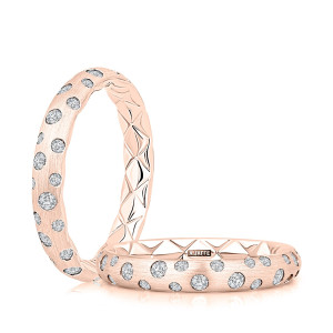 A.JAFFE WRC4214QE 14 Karat diamond wedding ring, front view