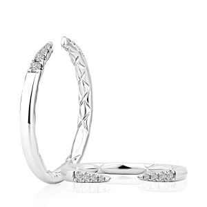 A.JAFFE WRC4343Q 14 Karat diamond wedding ring, front view