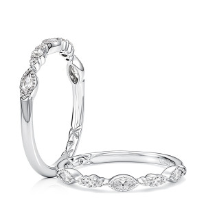 A.JAFFE WRC4348L 14 Karat diamond wedding ring, front view