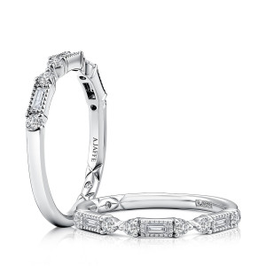 A.JAFFE WRC4350L 14 Karat diamond wedding ring, front view