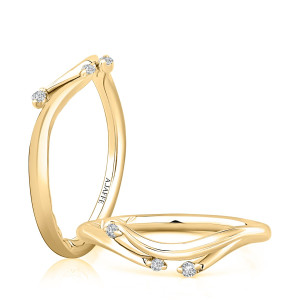 A.JAFFE WRC4419L 14 Karat diamond wedding ring, front view