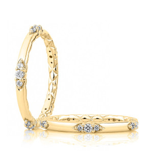 A.JAFFE WRC4442QE 14 Karat diamond wedding ring, front view