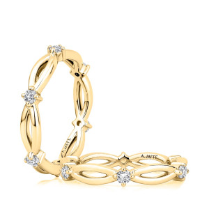A.JAFFE WRC4448E 14 Karat diamond wedding ring, front view