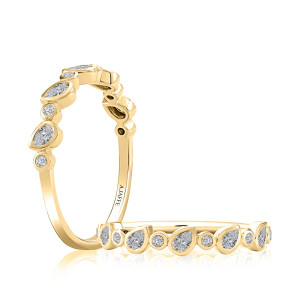 A.JAFFE WRC4476 14 Karat diamond wedding ring, front view
