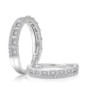A.JAFFE WRC4478LH 14 Karat diamond wedding ring, front view