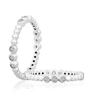 A.JAFFE WRC4487E 14 Karat diamond wedding ring, front view