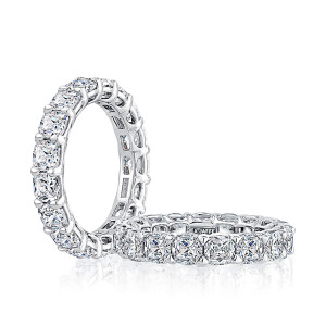 A.JAFFE WRCUF1203BE 14 Karat diamond wedding ring, front view