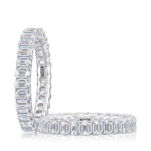 A.JAFFE WRECB1179E 14 Karat diamond wedding ring, front view