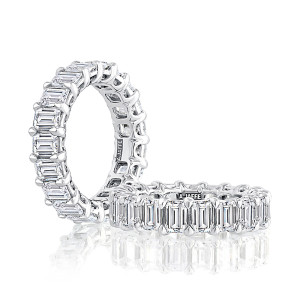 A.JAFFE WRECF1179BE 14 Karat diamond wedding ring, front view