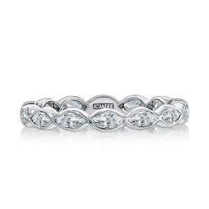 A.JAFFE WRMQD1491E 14 Karat diamond wedding ring, front view