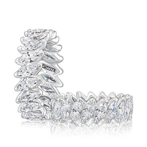 A.JAFFE WRMQE1207E 14 Karat diamond wedding ring, front view
