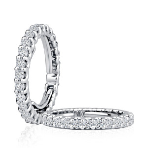 A.JAFFE XWRC3217E 14 Karat diamond wedding ring, front view