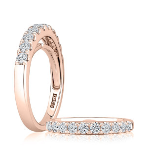 A.JAFFE XWRC3296 14 Karat diamond wedding ring, front view