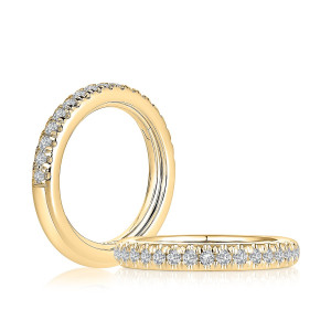 A.JAFFE XWRC3792H 14 Karat diamond wedding ring, front view