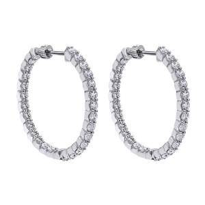 Gabriel Fashion 14 Karat Hoops Hoop Earrings EG10274W45JJ