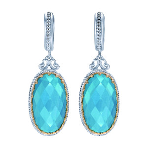 Gabriel Fashion Silver / 18 Karat Two-Tone Roman Drop Earrings EG11086MYJXT
