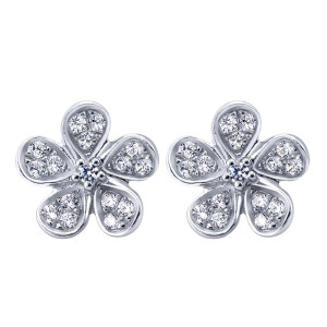 Gabriel Fashion 14 Karat Floral Stud Earrings EG11046W45JJ