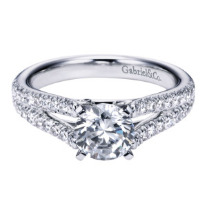Gabriel 14 Karat Contemporary Engagement Ring ER6666W44JJ