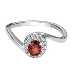 Gabriel Fashion 14 Karat Color Solitaire Ladies' Ring LR6078W45GN