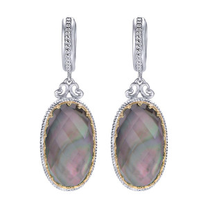 Gabriel Fashion Silver / 18 Karat Two-Tone Roman Drop Earrings EG11086MYJXB